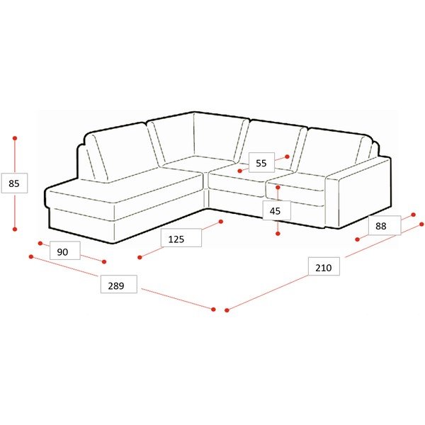 Kampinė sofa antracito spalvos (su dešiniuoju kampu) Copenhagen – Scandic-image-4