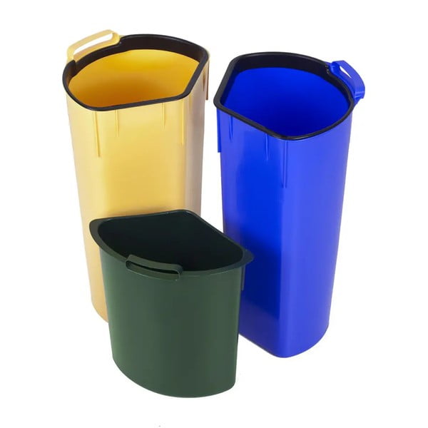 Plastikinė šiukšlių dėžė rūšiuojamoms atliekoms 17+17+6 l Trio - Curver-image-1