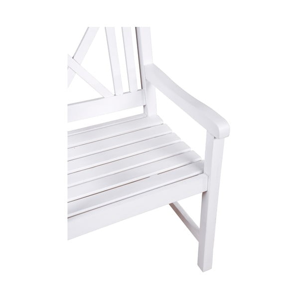 Medžio masyvo sodo krėslas baltos spalvos Malmö – Garden Pleasure-image-1