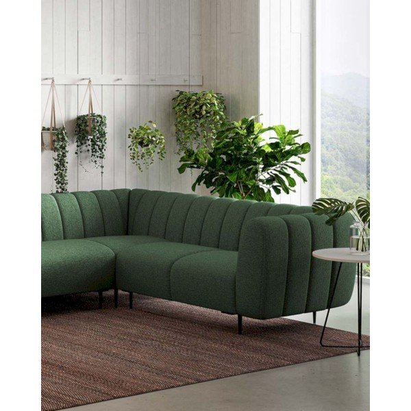 Kampinė sofa tamsiai žalios spalvos (su dešiniuoju kampu/„L“ formos) Shel – Ghado-image-3