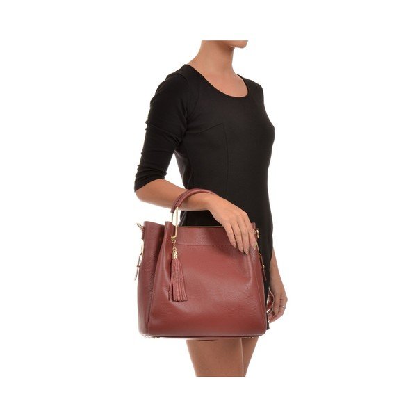Raudona odinė rankinė Carla Ferreri Sofia-image-2