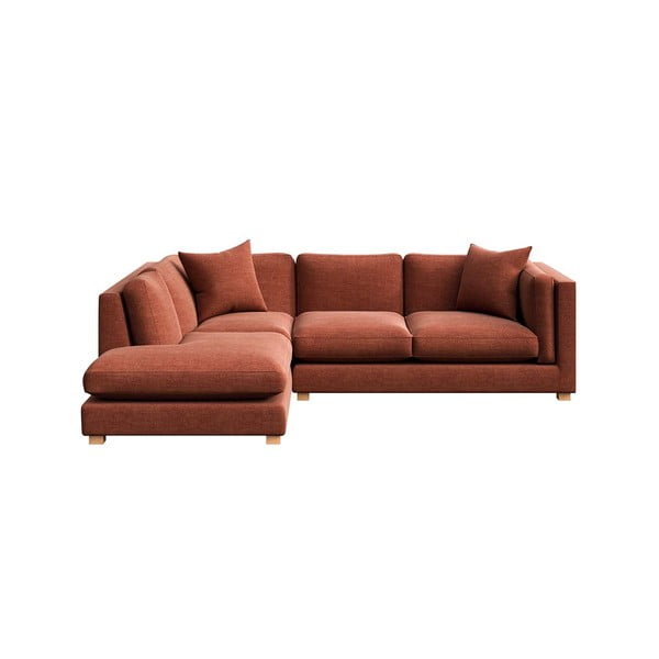 Kampinė sofa raudonos plytų spalvos (su kairiuoju kampu) Pomo – Ame Yens