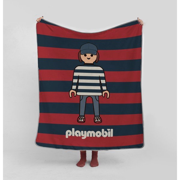 Iš mikropluošto vaikiškas pledas 130x130 cm Stripes – Playmobil