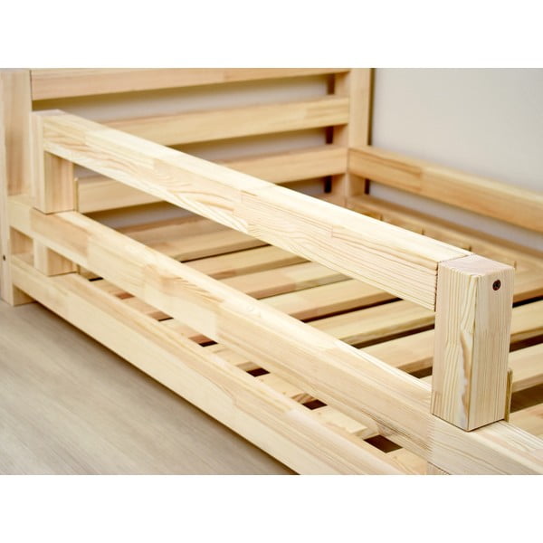 Baltos eglės medienos lentynėlė Benlemi saugos lovai, 90 cm ilgio-image-1
