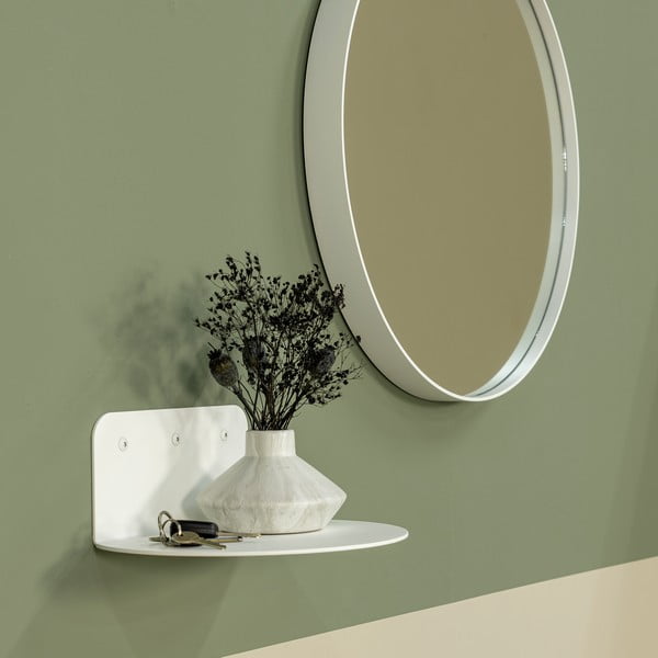 Baltos spalvos iš metalo sieninė lentyna 30 cm Flex – Spinder Design-image-1