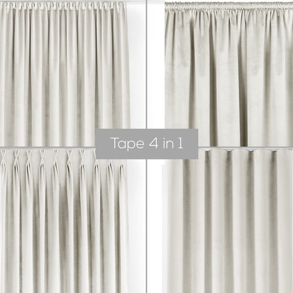 Iš velveto pritemdymas (dalinis užtemimas) užuolaida kreminės spalvos 140x300 cm Velto – Filumi-image-1