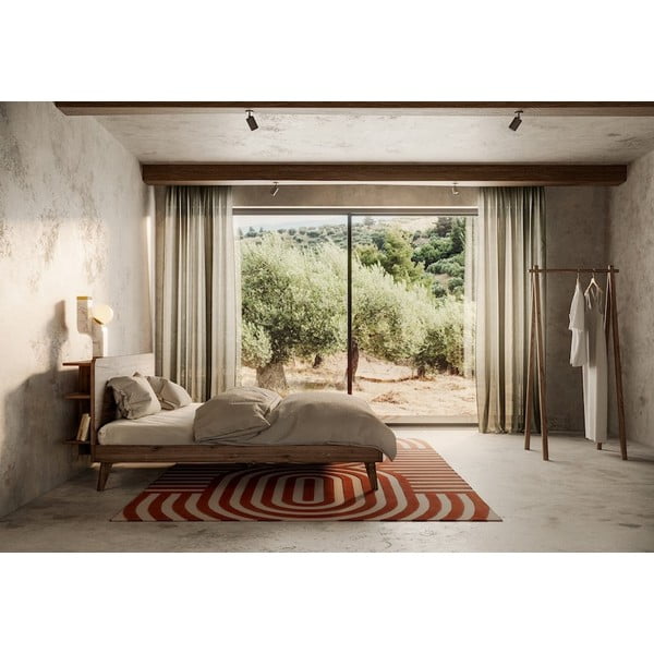 Rudos spalvos dvigulė lova su grotelėmis 180x200 cm Retreat - Karup Design-image-1