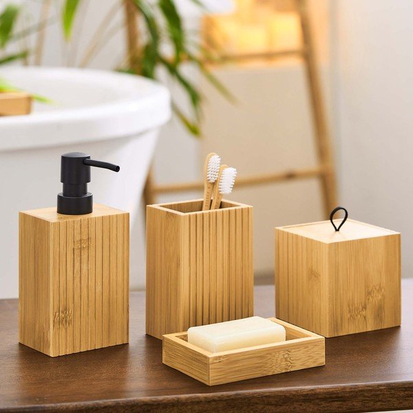 Natūralios spalvos iš bambuko muilo dozatorius Hanoi – douceur d'intérieur-image-1