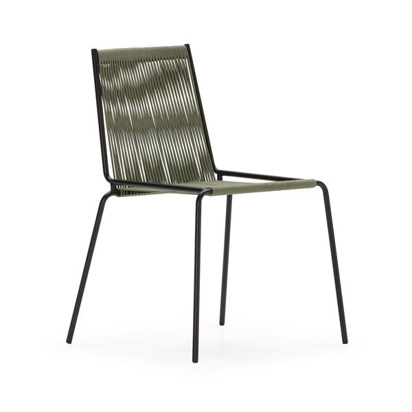 Žalios spalvos iš metalo galima dėti viena ant kitos valgomojo kėdės 2 vnt. Emily – Marckeric