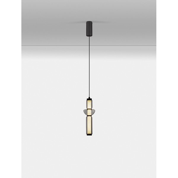 Pilkos spalvos iš stiklo kabantis šviestuvas LED su pritemdymo funkcija ø 12 cm Ulon – Nova Luce-image-4