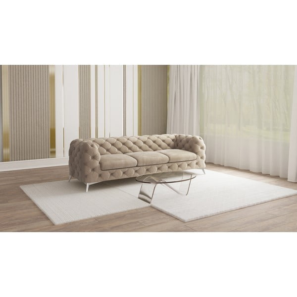 Pilkai smėlinės spalvos iš velveto sofa 243 cm Chelsea – Ropez-image-1