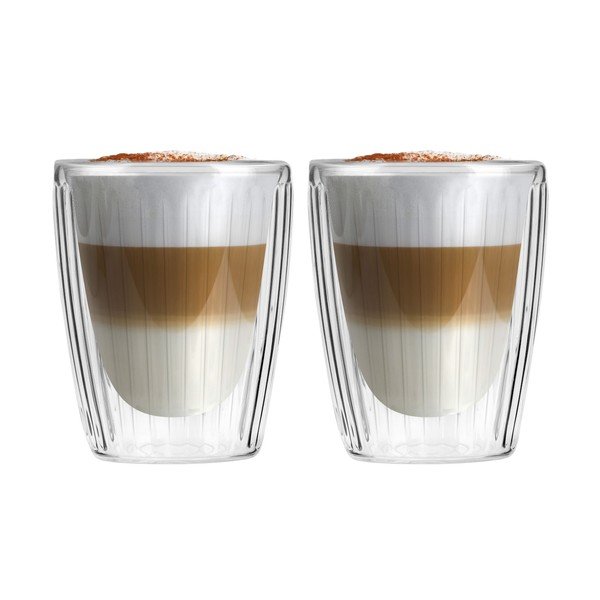 Iš stiklo puodeliai 2 vnt. kapučino 250 ml Livio Duo – Vialli Design