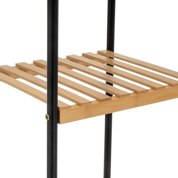 Iš bambuko pastatoma lentyna juodos spalvos/natūralios spalvos 30x75 cm – Casa Selección-image-4