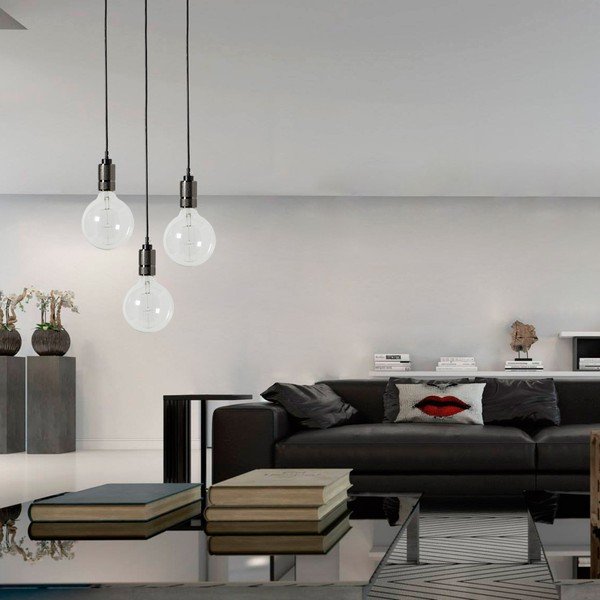 Juodas pakabinamas šviestuvas be atspalvio SULION Vintage-image-1