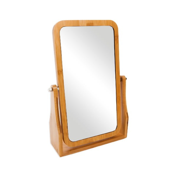 Kosmetinis veidrodis su apšvietimu ir bambuko rėmu 21x7 cm - Bambum