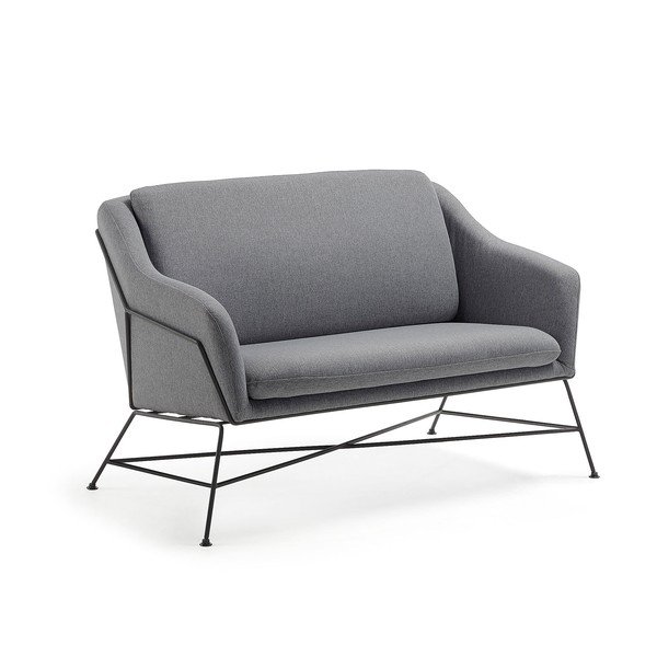 Pilkos spalvos sofa 128 cm Brida – Kave Home-image-3