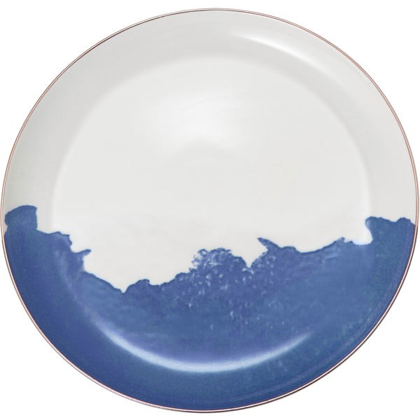 2 mėlynos ir baltos spalvos porcelianinių desertinių lėkščių rinkinys Westwing Collection Rosie, ø 21 cm