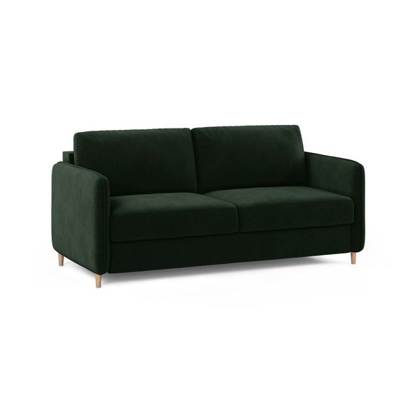 Tamsiai žalios spalvos sofa miegojimui iš velveto 184 cm – Micadoni -image-2