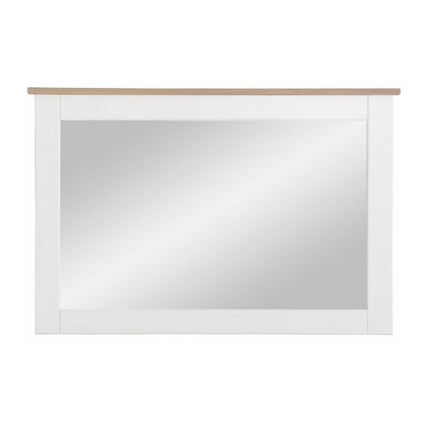 Baltas sieninis veidrodis su pušies masyvo rėmu Støraa Cosmo