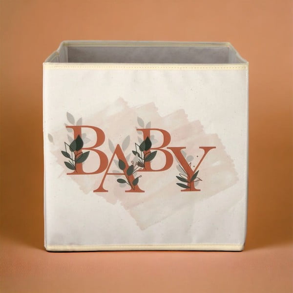 Iš tekstilės daiktadėžė smėlio spalvos 30x30x30 cm – Mioli Decor-image-1