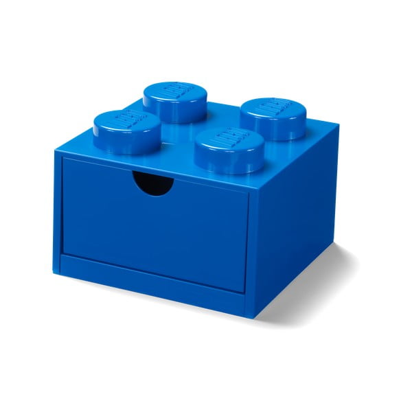 Mėlyna rašomojo stalo dėžutė su stalčiumi LEGO®, 15 x 16 cm