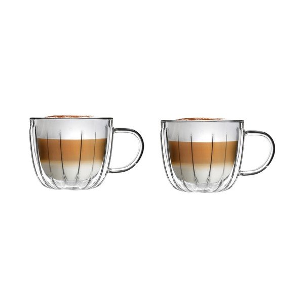 Iš stiklo puodeliai 2 vnt. kapučino 350 ml Tulip – Vialli Design