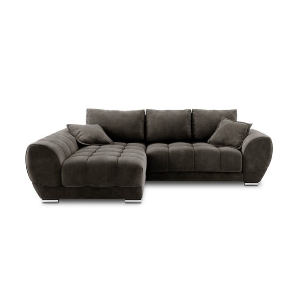 Tamsiai ruda sofa-lova su aksomo apmušalais Windsor & Co Sofas Nuage, kairysis kampas