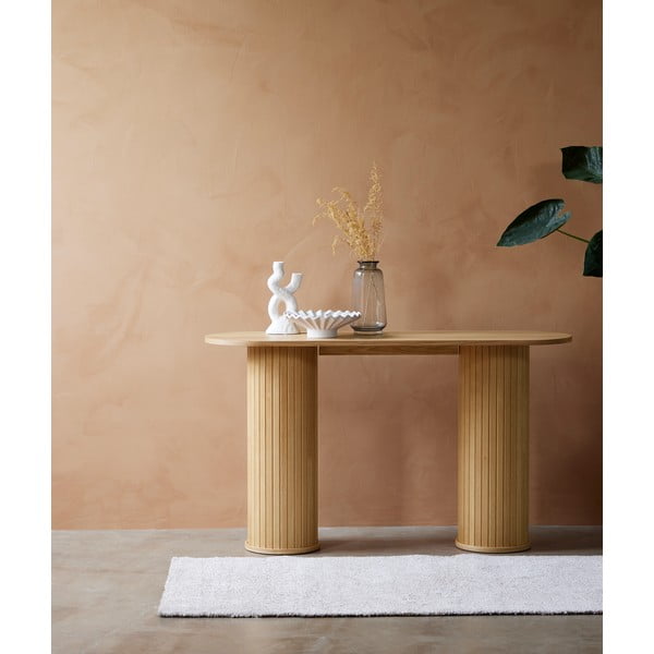 Natūralios spalvos konsolinis staliukas 40x130 cm Nola – Unique Furniture-image-1