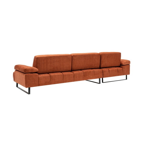 Oranžinė kampinė sofa Artie Mustang, kairysis kampas-image-4