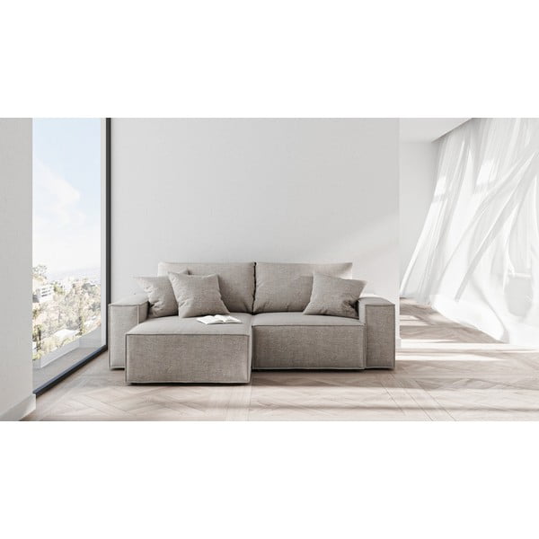 Sulankstoma kampinė sofa pilkos spalvos/smėlio spalvos (kintama) Melow – Ghado-image-3