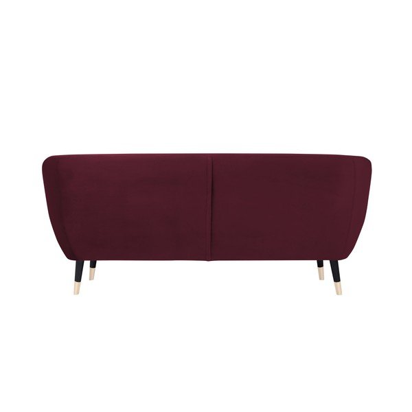 Vyno raudonos spalvos sofa su juodomis kojomis Mazzini Sofas Amelie, 188 cm-image-4