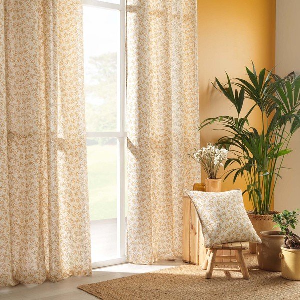 Užuolaida geltonos spalvos/baltos spalvos 140x240 cm Maddy – douceur d'intérieur-image-3