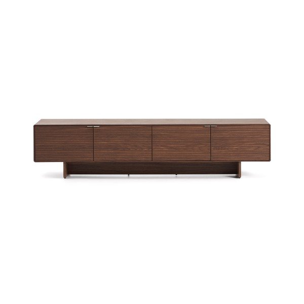 Tamsiai rudos spalvos TV spintelė iš riešutmedžio 200x46x40 cm Norlen – Kave Home