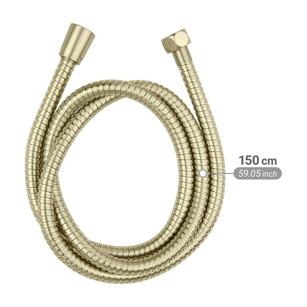 Matinės auksinės spalvos iš nerūdijančio plieno dušo žarna 150 cm Brass – Wenko-image-4