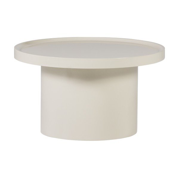 Pilkai smėlinės spalvos apvalios formos kavos staliukas ø 70 cm Veluna – WOOOD