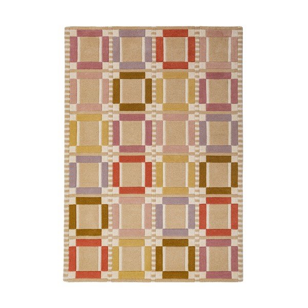 Rankų darbo natūralios spalvos iš vilnos kilimas 160x230 cm Quadro Wool – Flair Rugs