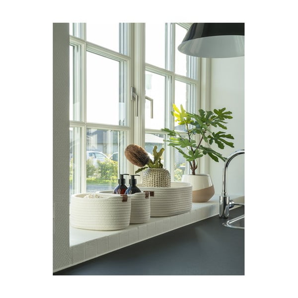 Iš tekstilės krepšiai voniai 3 vnt. 35x25x13 cm Jarana – House Nordic-image-1