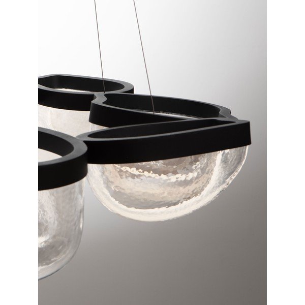 Matinės juodos spalvos iš plieno kabantis šviestuvas LED su pritemdymo funkcija ø 83 cm su stiklo gaubtu Clair – Nova Luce-image-4