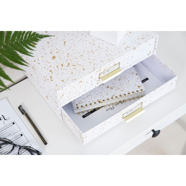 Aukso baltos spalvos 2 skyrių dokumentų stalčius Bigso, 33 x 22,5 cm-image-2