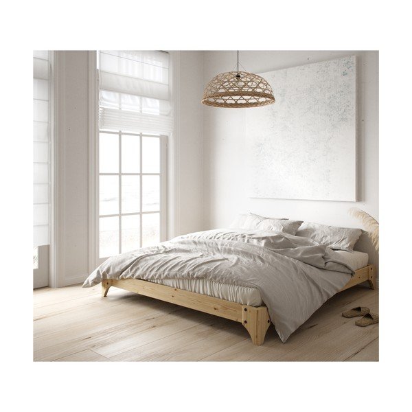 Pušies dvigulė lova su čiužiniu Karup Design Elan Double Latex Black/Natural, 140 x 200 cm-image-4