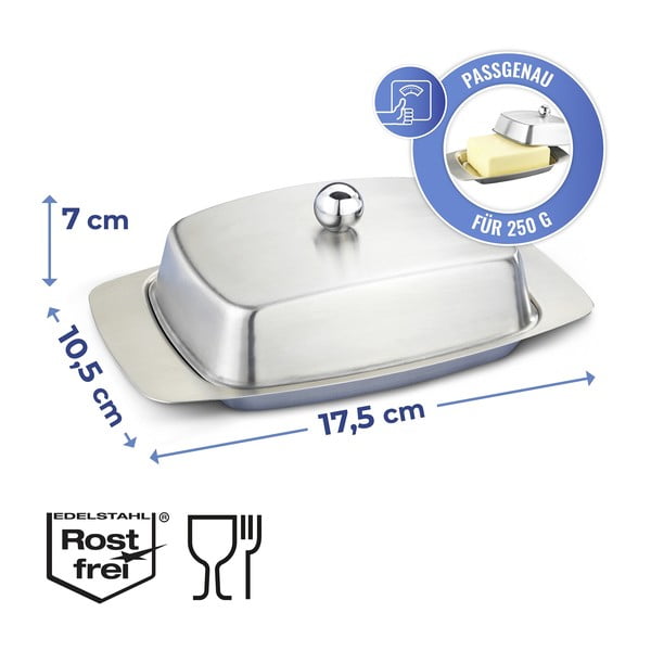 Iš nerūdijančio plieno sviestinė blizgios sidabrinės spalvos – Maximex-image-3