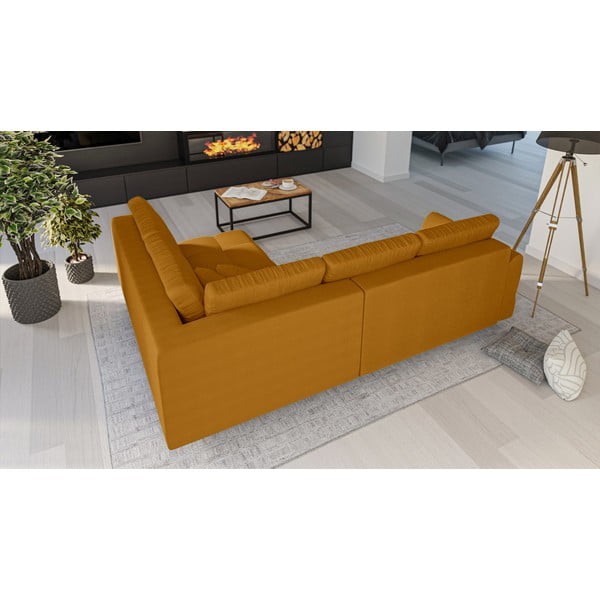 Garstyčių spalvos kampinė sofa (dešinysis kampas) Ariella - Ropez-image-3