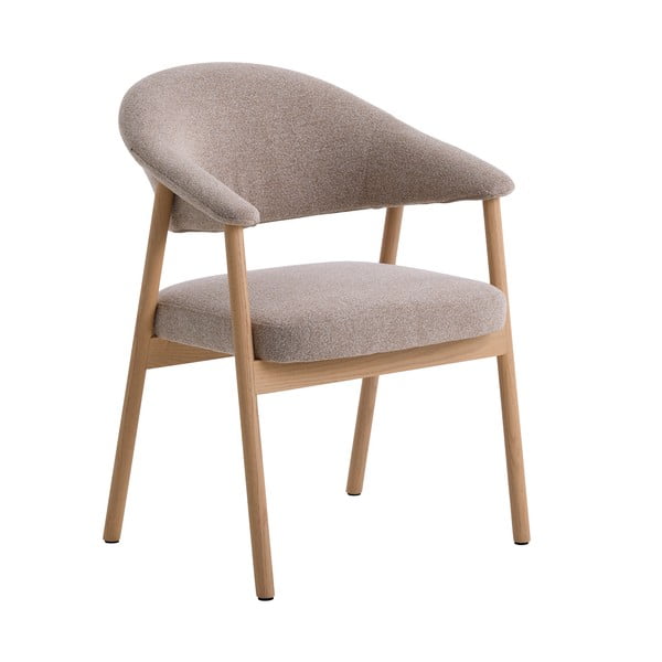 Smėlio spalvos iš ąžuolo masyvo valgomojo kėdžių komplektas su porankiais 2 vnt. Elk – Unique Furniture