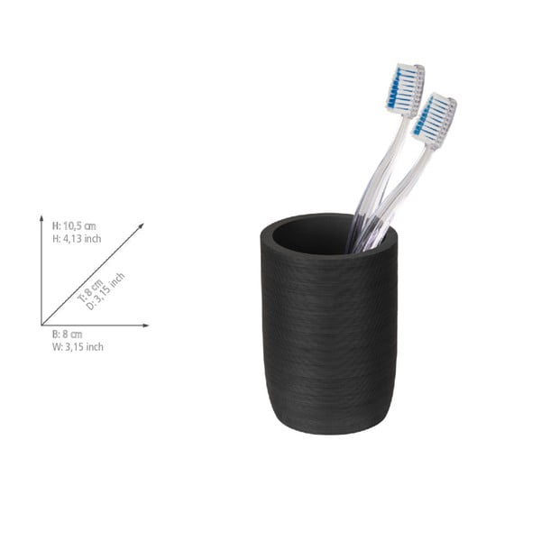 Juodos spalvos iš polirezino dantų šepetėlio indas Altavalle – Wenko-image-4