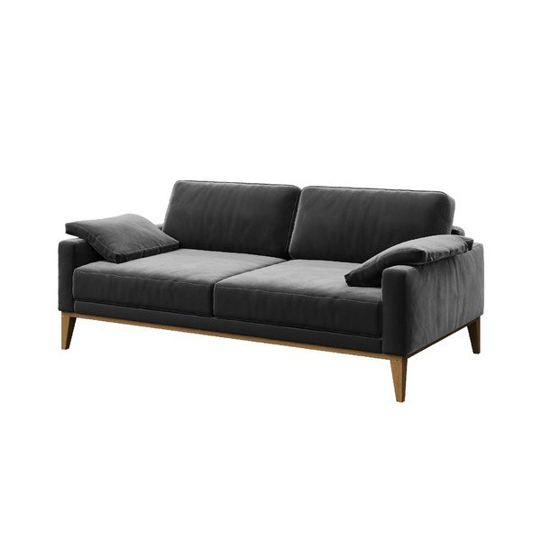 Tamsiai pilka aksominė sofa MESONICA Musso, 173 cm-image-2