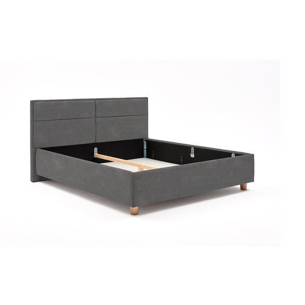 Šviesiai pilka dvigulė lova su patalynės dėže ProSpánek Grace, 160 x 200 cm-image-2