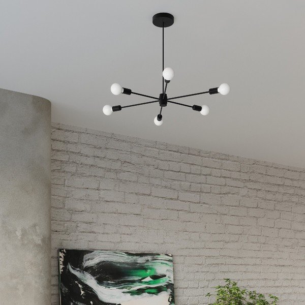 Juodos spalvos lubinis šviestuvas 66x66 cm Benedett – Sollux-image-1
