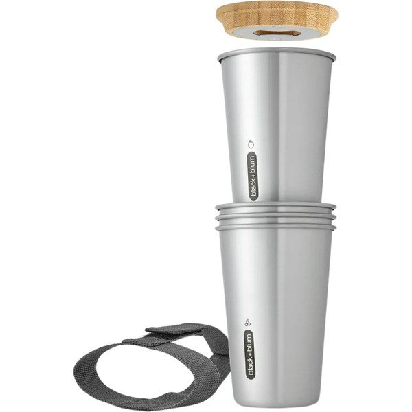 Sidabrinės spalvos iš nerūdijančio plieno kelioninis puodelis (ne termo) 500 ml – Black + Blum-image-3