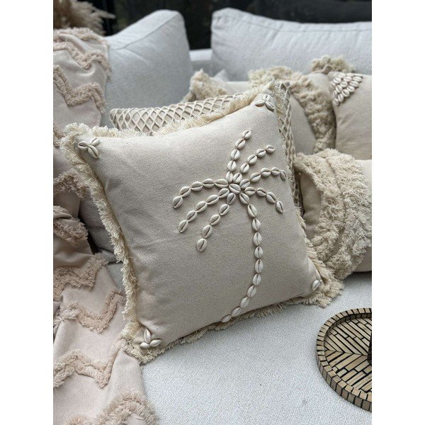 Iš medvilnės dekoratyvinis pagalvės užvalkalas 43x43 cm Seashells – Mioli Decor-image-1