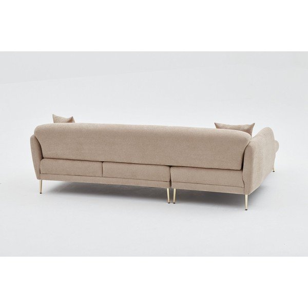 Smėlio spalvos kampinė sofa (su kairiuoju kampu/su gultu) Simena – Balcab Home-image-2